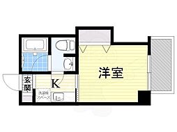 グレンパーク中川 1Kの間取図画像