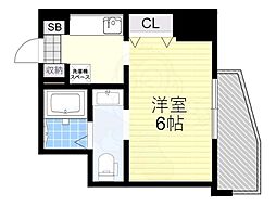 WORLDEYE大阪城EASTADVANCE 1Kの間取図画像