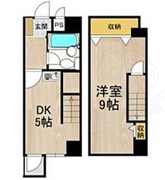 ノアーズアーク桃谷21 1DKの間取図画像