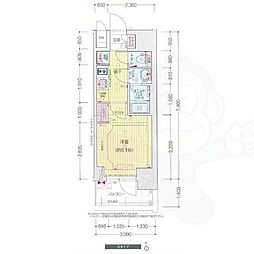 プレサンス松屋町VIGOROUS 1Kの間取図画像
