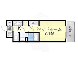 ファーストフィオーレ大阪城イースト 1Kの間取図画像