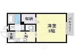 カームメゾン 1Kの間取図画像