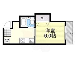 クリエイトヒルズ 1Kの間取図画像