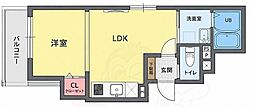 大阪市生野区生野西3丁目アパート 1DKの間取図画像