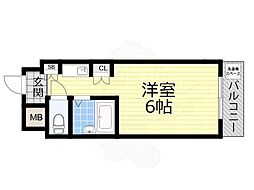 エムロード玉造 ワンルームの間取図画像