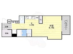 AM夕陽丘ファースト 1SKの間取図画像