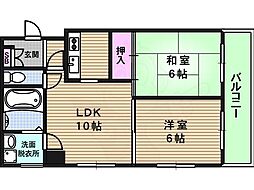 グランデージ今里 2LDKの間取図画像