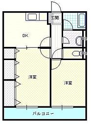 チェリーファーム 2DKの間取図画像