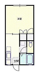 コーポ・ウィング 1Kの間取図画像