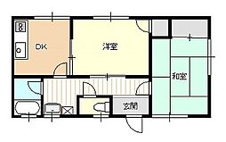 高柳アパート 2DKの間取図画像