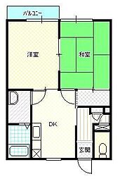 ソフィアC 2DKの間取図画像