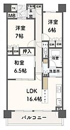 ルネ・ヒルトップフラッツ 3LDKの間取図画像