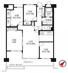 美山台ライフガーデン 4LDKの間取図画像