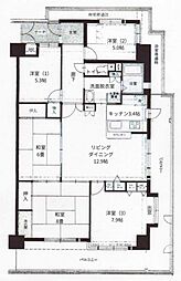 ルイシャトレ須磨名谷 5LDKの間取図画像