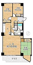 ダイアパレス名谷 3LDKの間取図画像