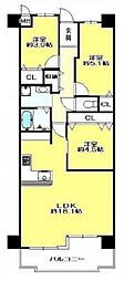サンヴェール須磨妙法寺 3LDKの間取図画像