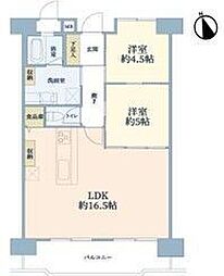 西梅田ダイヤモンドマンション 2LDKの間取図画像