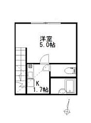 京王線 代田橋駅 徒歩11分の賃貸アパート 2階1Kの間取り