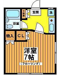 京王線 下高井戸駅 徒歩5分の賃貸アパート 1階1Kの間取り