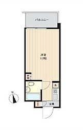 東急世田谷線 松陰神社前駅 徒歩5分の賃貸マンション 5階ワンルームの間取り