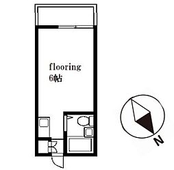 小田急小田原線 経堂駅 徒歩13分の賃貸アパート 1階ワンルームの間取り