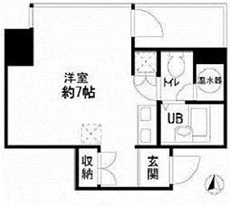 京王線 笹塚駅 徒歩6分の賃貸マンション 5階ワンルームの間取り