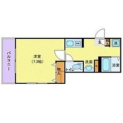 京王線 幡ヶ谷駅 徒歩9分の賃貸マンション 1階1Kの間取り