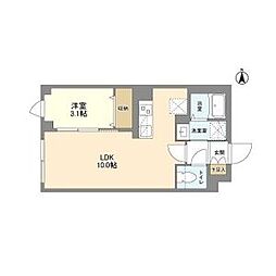 ウェルスクエア笹塚II 1LDKの間取図画像