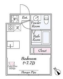 京王井の頭線 東松原駅 徒歩3分の賃貸マンション 1階ワンルームの間取り