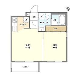 東急田園都市線 三軒茶屋駅 徒歩5分の賃貸マンション 2階1LDKの間取り