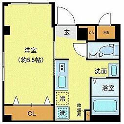 東急池上線 池上駅 徒歩3分の賃貸マンション 1階1Kの間取り