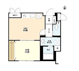 JR京浜東北・根岸線 蒲田駅 徒歩8分の賃貸マンション 1階1LDKの間取り