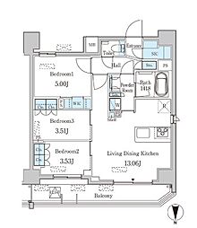 JR京浜東北・根岸線 蒲田駅 徒歩8分の賃貸マンション 13階3LDKの間取り