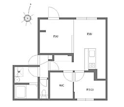 東急池上線 池上駅 徒歩6分の賃貸マンション 2階1SLDKの間取り