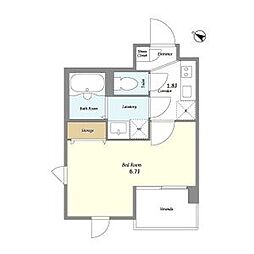 東急東横線 田園調布駅 徒歩11分の賃貸マンション 3階1Kの間取り