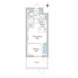 東急池上線 池上駅 徒歩5分の賃貸マンション 1階1LDKの間取り