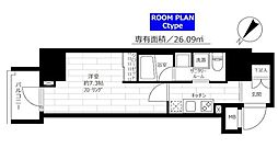 京急空港線 京急蒲田駅 徒歩4分の賃貸マンション 12階1Kの間取り