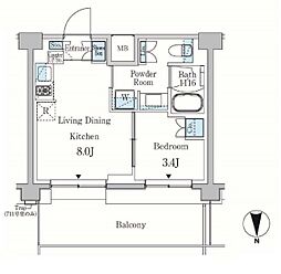 京急本線 梅屋敷駅 徒歩5分の賃貸マンション 7階1LDKの間取り