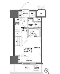 JR京浜東北・根岸線 大森駅 徒歩3分の賃貸マンション 10階1Kの間取り