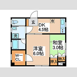 JR京浜東北・根岸線 蒲田駅 徒歩13分の賃貸マンション 1階2DKの間取り