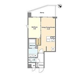 JR京浜東北・根岸線 大森駅 徒歩13分の賃貸マンション 4階1LDKの間取り