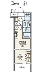 東急池上線 池上駅 徒歩6分の賃貸マンション 1階1DKの間取り