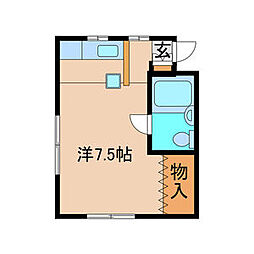 東急大井町線 九品仏駅 徒歩4分の賃貸マンション 1階ワンルームの間取り