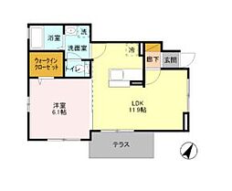 東急田園都市線 三軒茶屋駅 徒歩7分の賃貸アパート 1階1LDKの間取り