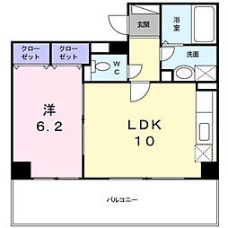 京急本線 梅屋敷駅 徒歩16分の賃貸マンション 3階1LDKの間取り
