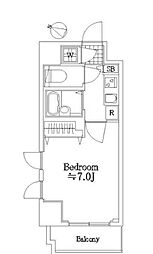 京王線 笹塚駅 徒歩10分の賃貸マンション 8階1Kの間取り
