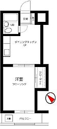 小田急小田原線 東北沢駅 徒歩2分の賃貸マンション 3階1DKの間取り