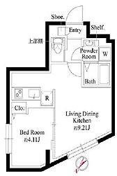 京王線 代田橋駅 徒歩10分の賃貸マンション 4階1LDKの間取り
