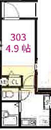 東急池上線 蓮沼駅 徒歩4分の賃貸アパート 3階1Kの間取り