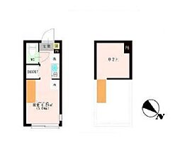 京王線 代田橋駅 徒歩8分の賃貸アパート 2階ワンルームの間取り